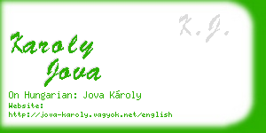 karoly jova business card