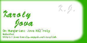 karoly jova business card